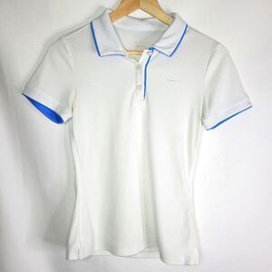 Nike Dri-Fit White Tennis Polo Shirt with Blue Accents